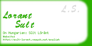 lorant sult business card